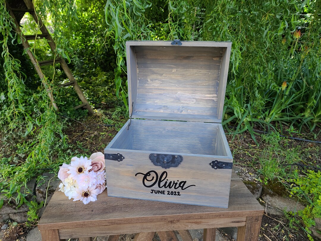 Personalized graduation card chest with locking and slot options, gift for graduate, college grad keepsake gift, dorm room decor | MakerPlace by Michaels Personalized graduation card chest with locking and slot options, gift for graduate, college grad keepsake gift, dorm room decor | MakerPlace by Michaels